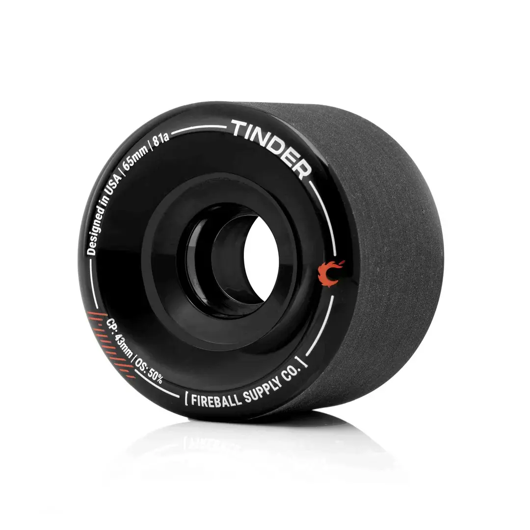 Fireball Tinder Zwart 65mm 81A - Longboard Wielen