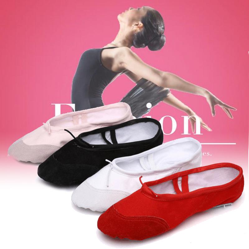 Yashion Dance Shoes Maat 30-45 Kind Meisjes Dames Canvas Ballet Schoenen Platte Yoga Praktijken Dansschoenen Binnen 39 wit