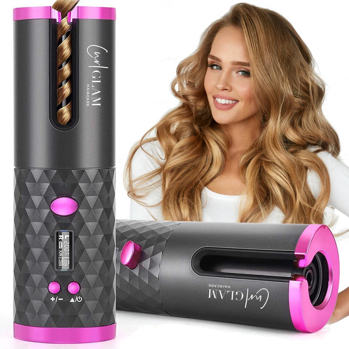 CURLGLAM Automatische Krultang - Draadloos - USB Oplaadbaar