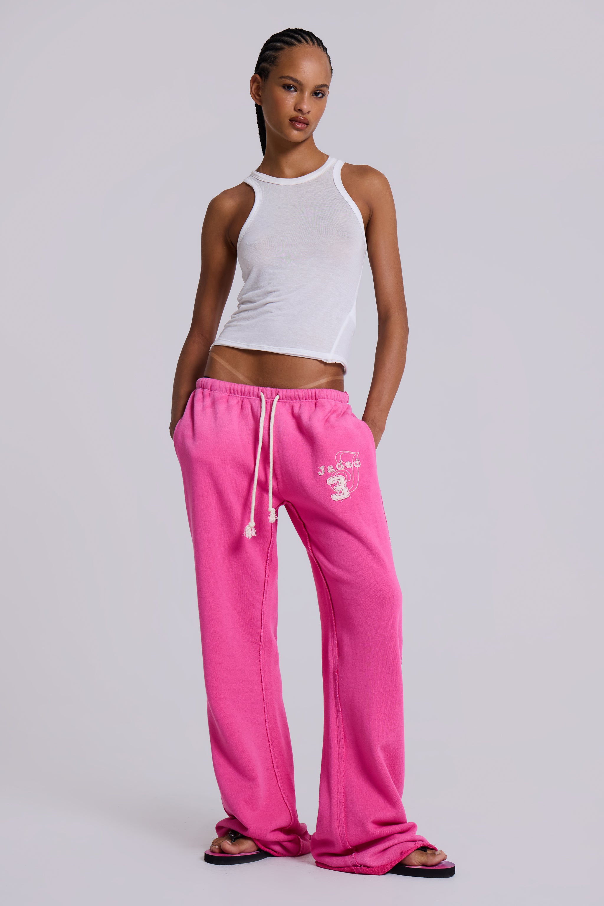 Jaded London Cleo Slouchy Bootcut Jogger in Pink