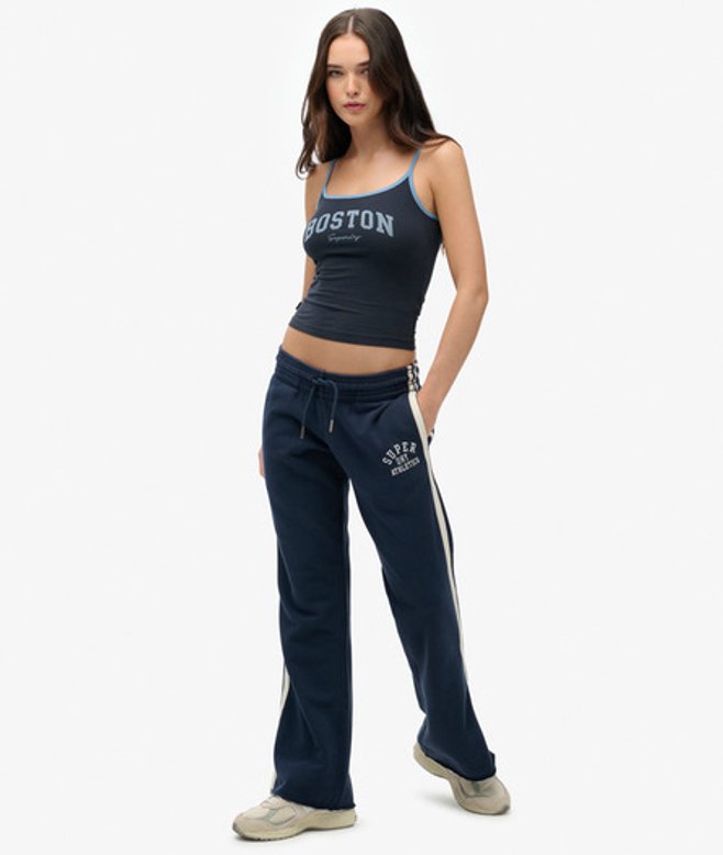 Superdry Athletic Essentials Flare Joggingbroek met Strepen Blauw