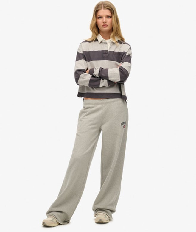 Superdry Athletic Essentials Joggingbroek met Wijde Pijpen Grey