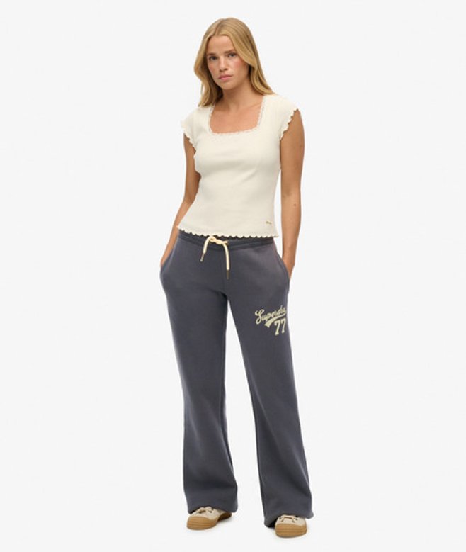 Superdry Super 77 Wijde Joggingbroek Dark Grey