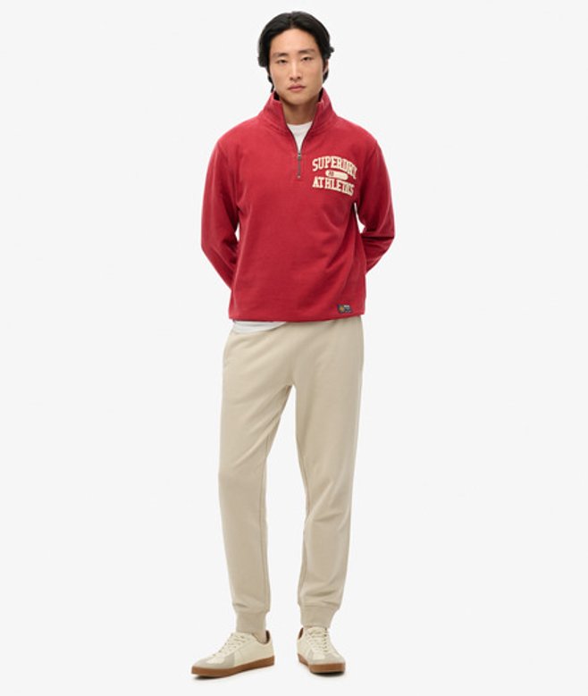 Superdry Essential Joggingbroek met Logo en Licht Geborstelde Voering Beige