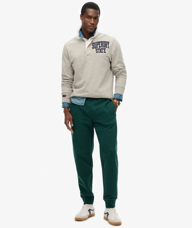 Superdry Essential Joggingbroek met Logo en Licht Geborstelde Voering Groen