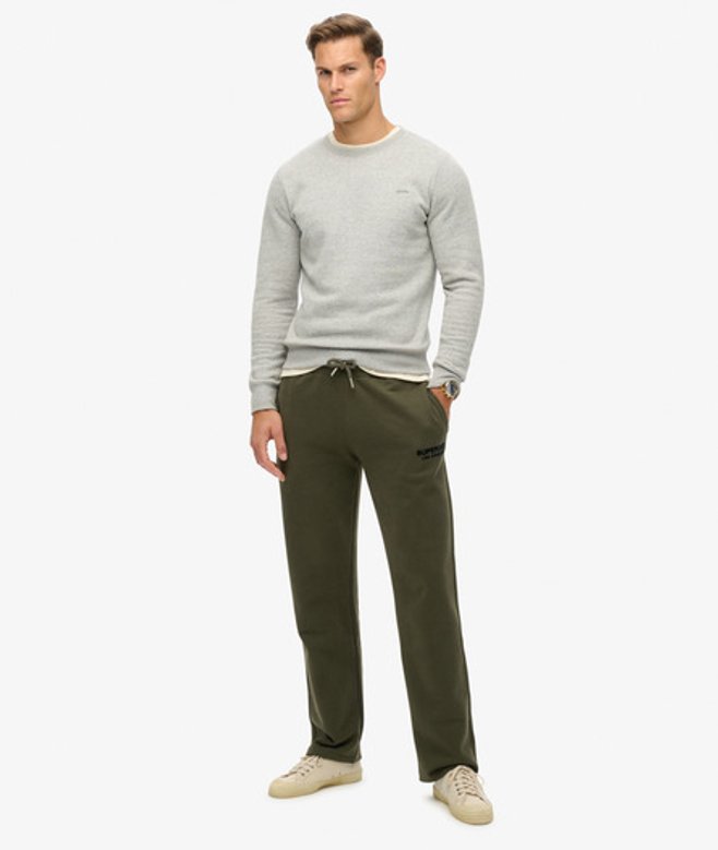 Superdry Luxe Sport Joggingbroek met Rechte Pasvorm Khaki