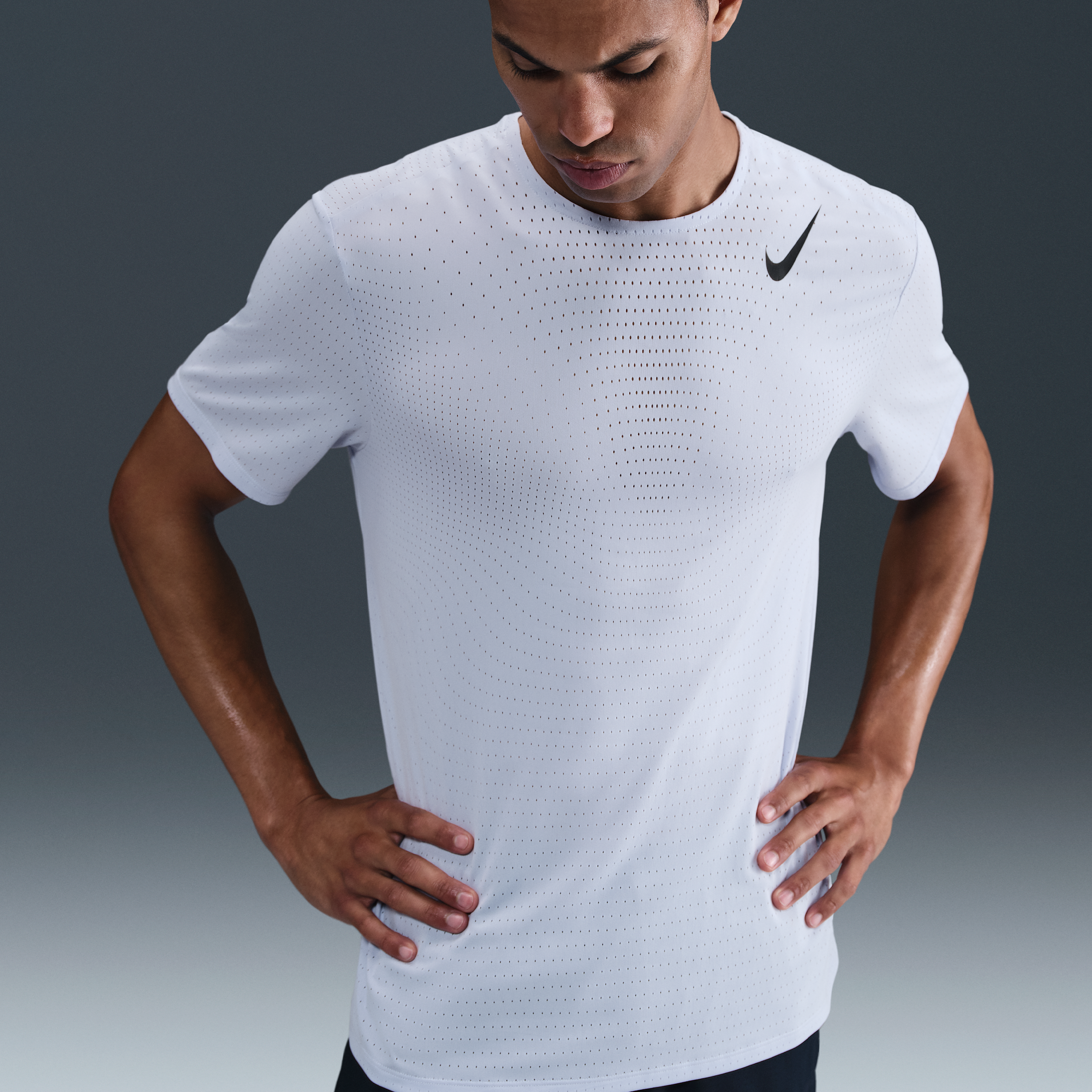 Nike AeroSwift Dri-FIT ADV hardlooptop met korte mouwen voor heren - Grijs