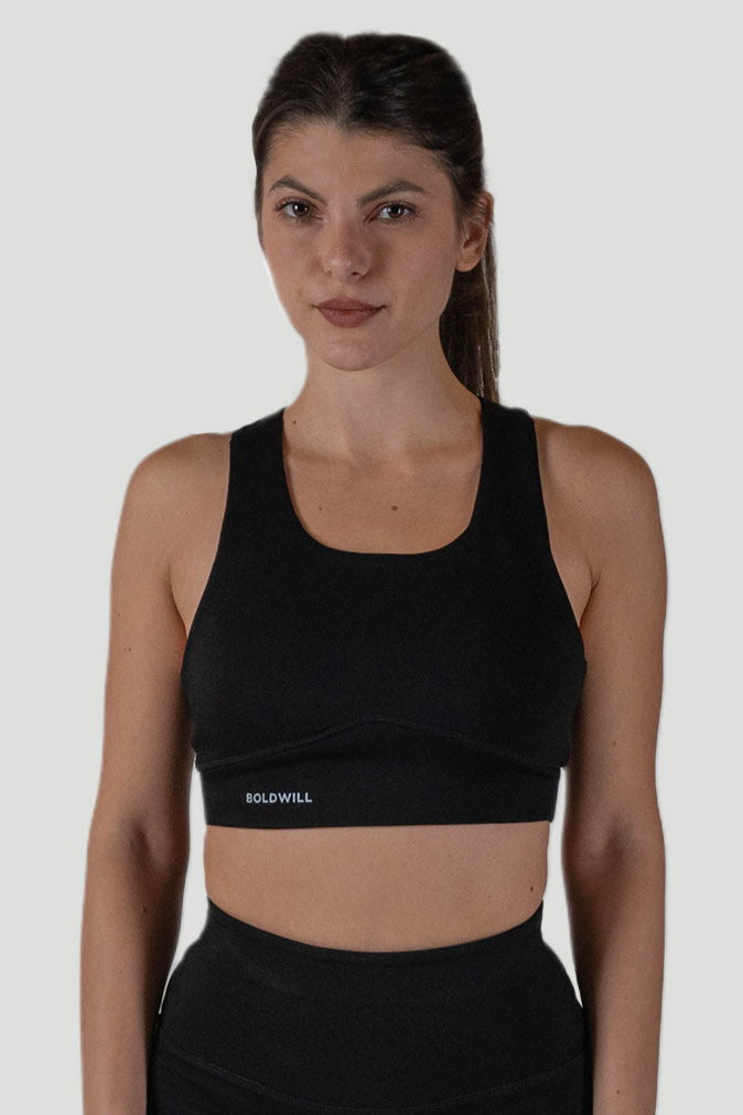 Boldwill Damen vegan Sport-Bh Schwarz