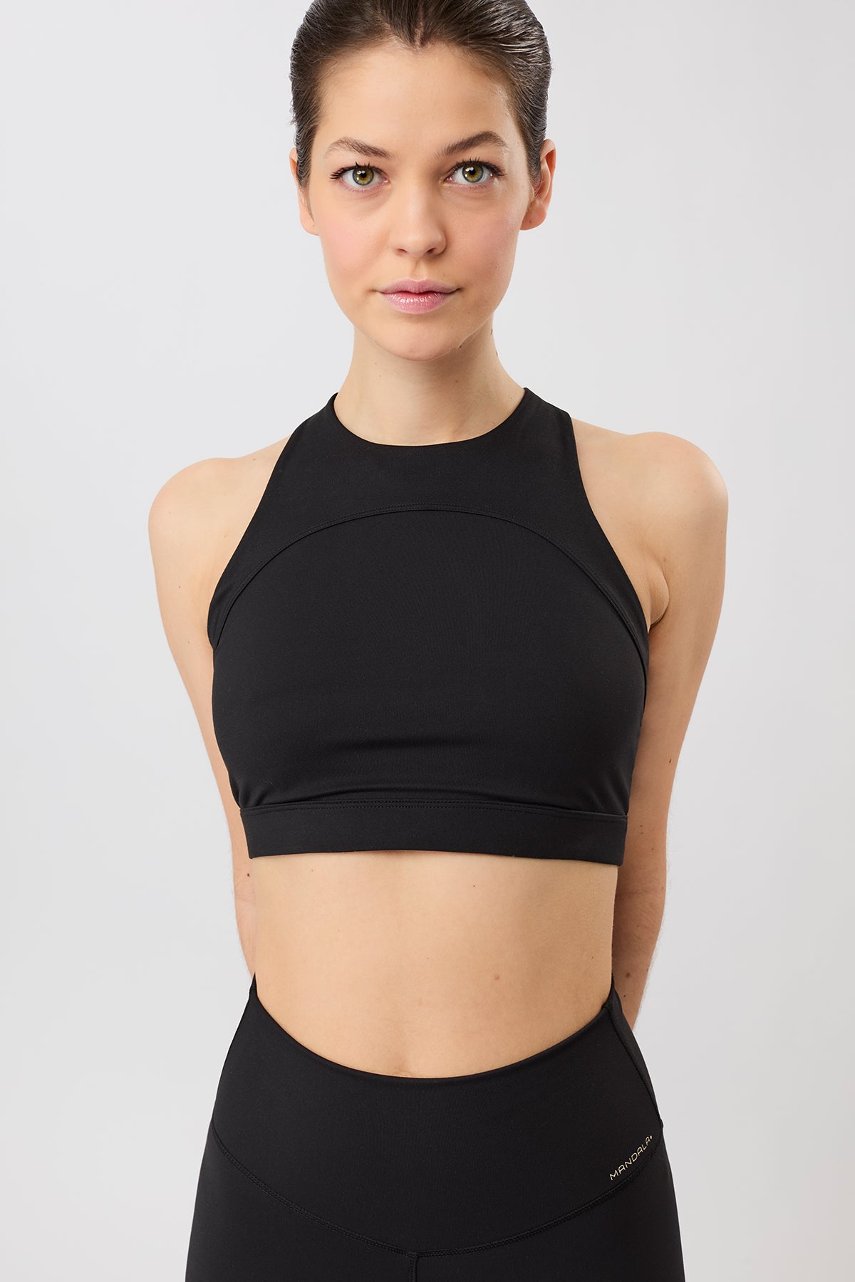 Mandala Damen vegan Bh High Neck Schwarz