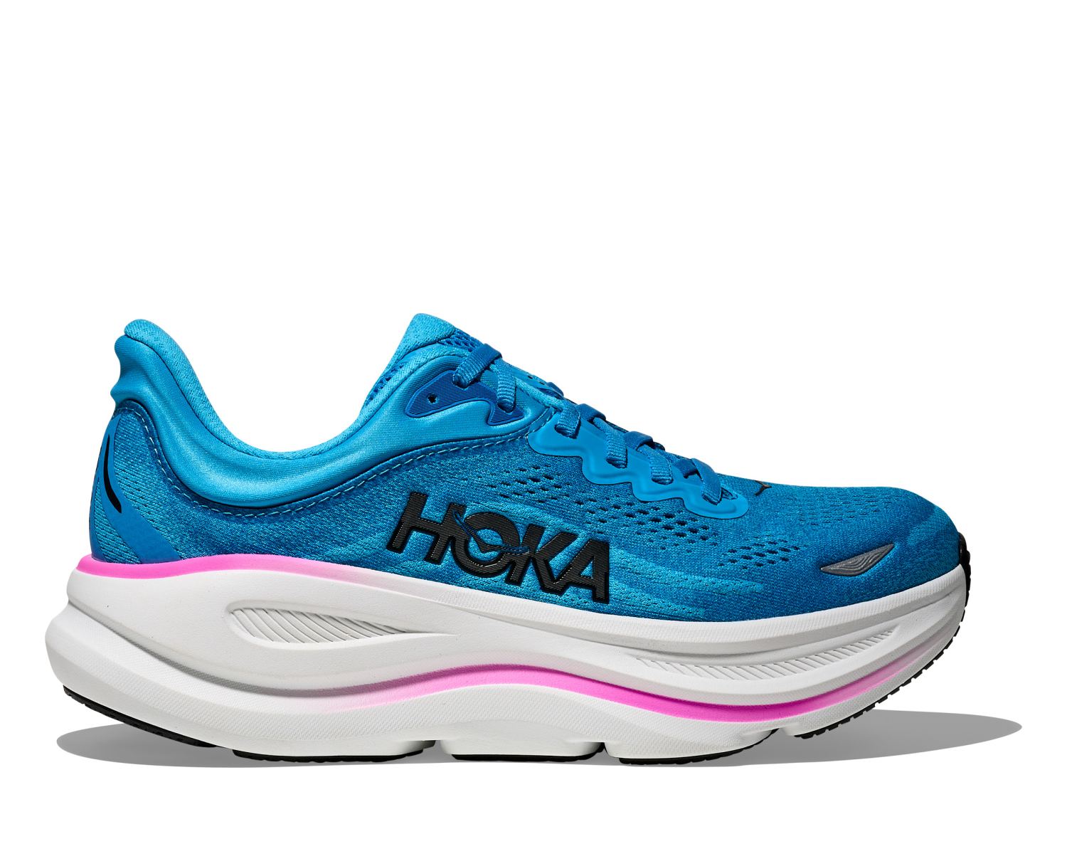 Hoka One One Hoka Bondi 9 hardloopschoenen Skyward Blue/Neon Fushia dames