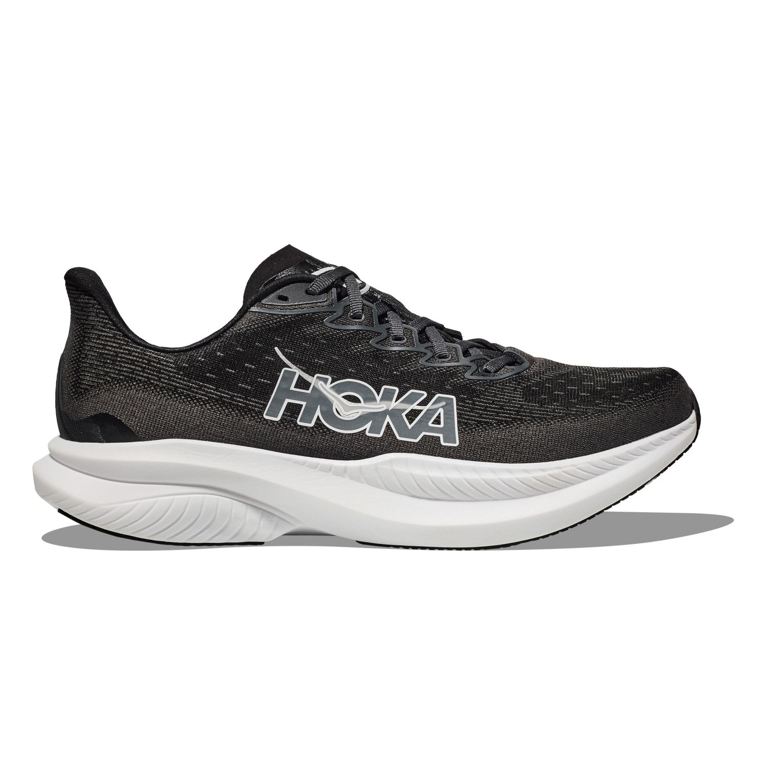 Hoka One One Hoka Mach 6 hardloopschoenen Black/White dames