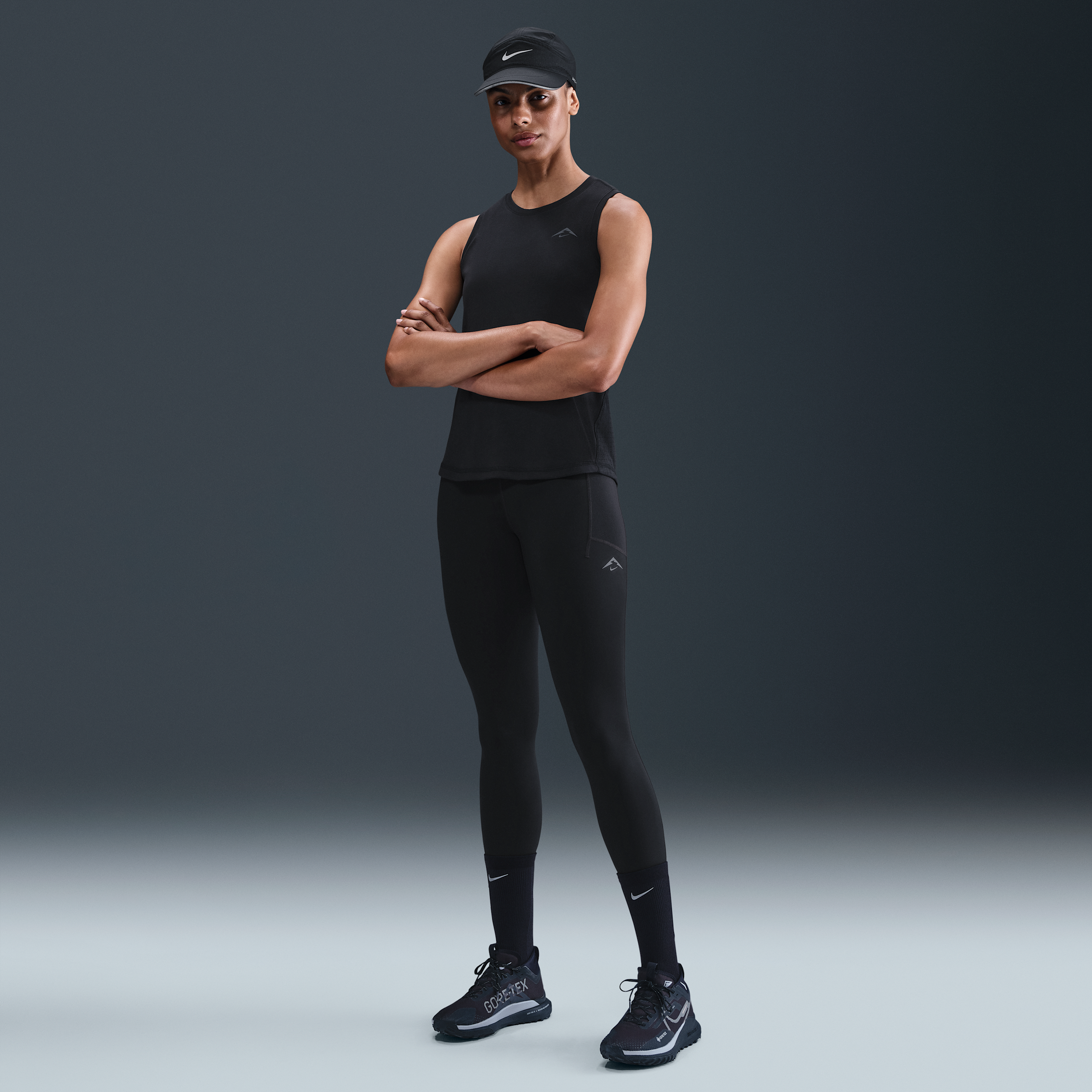 Nike Trail 7/8-hardlooplegging met hoge taille voor dames - Zwart