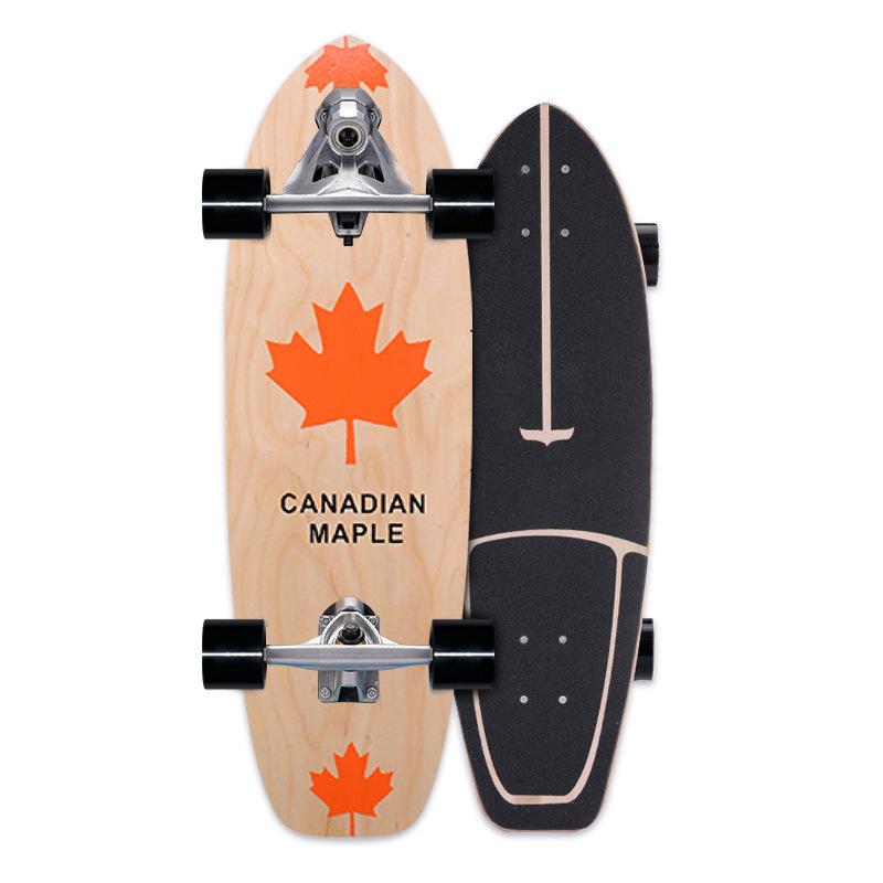 Kingglory Surf Land Skateboard CX4 CX7 Esdoorn Single Kick Carving Cruiser Skate board Longboard Pompen Cool Side Sport Street Outdoor gele camouflagekleur