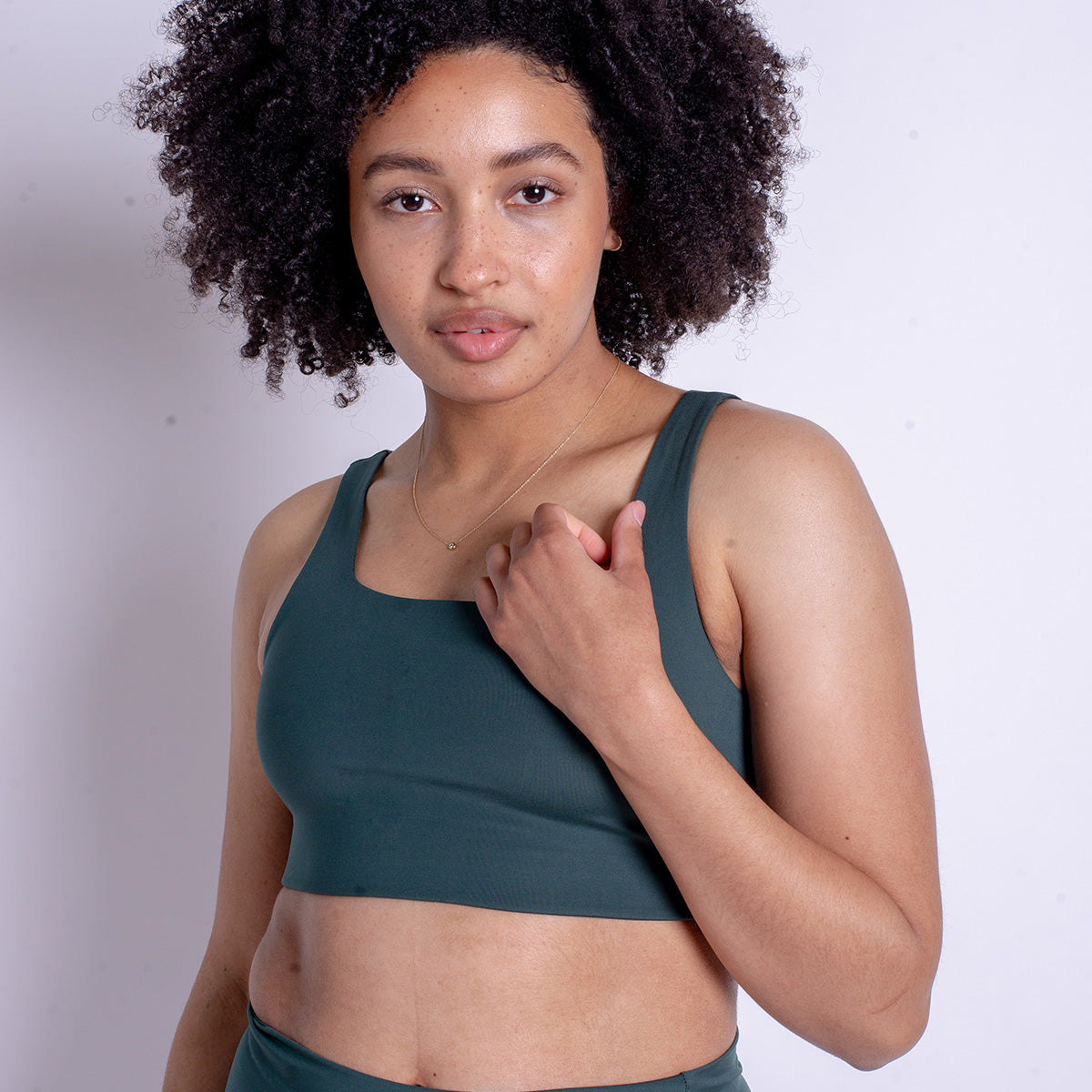 Girlfriend Collective Tommy Square Neck sportBH, groen