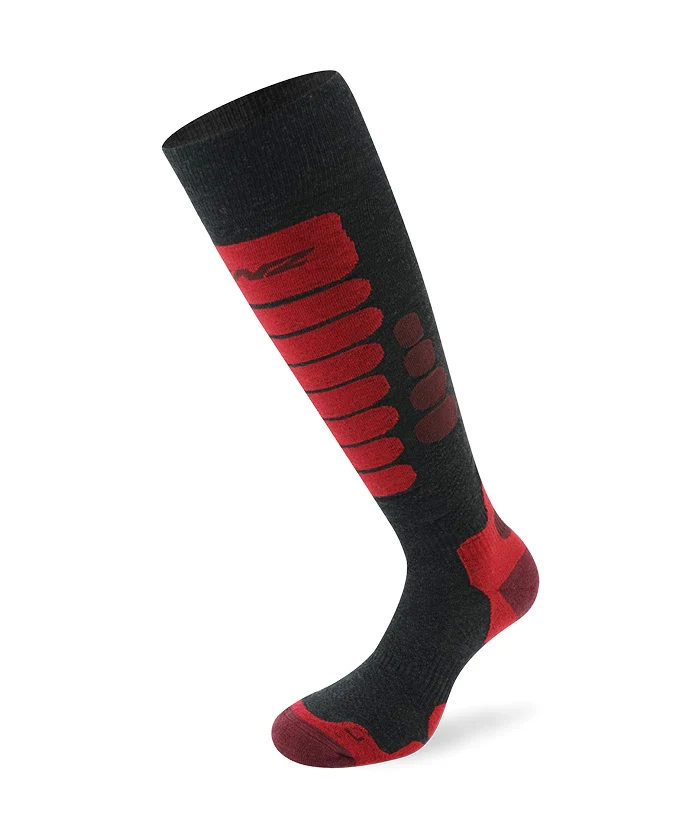 Lenz Skiing 3.0 skisokken grijs/rood