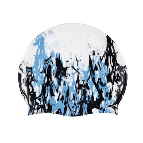 BECO badmuts | silicone | motief wit/blauw/zwart**