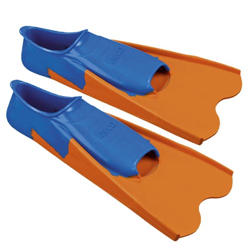 BECO zwemvliezen | kort | rubber | blauw/oranje |
