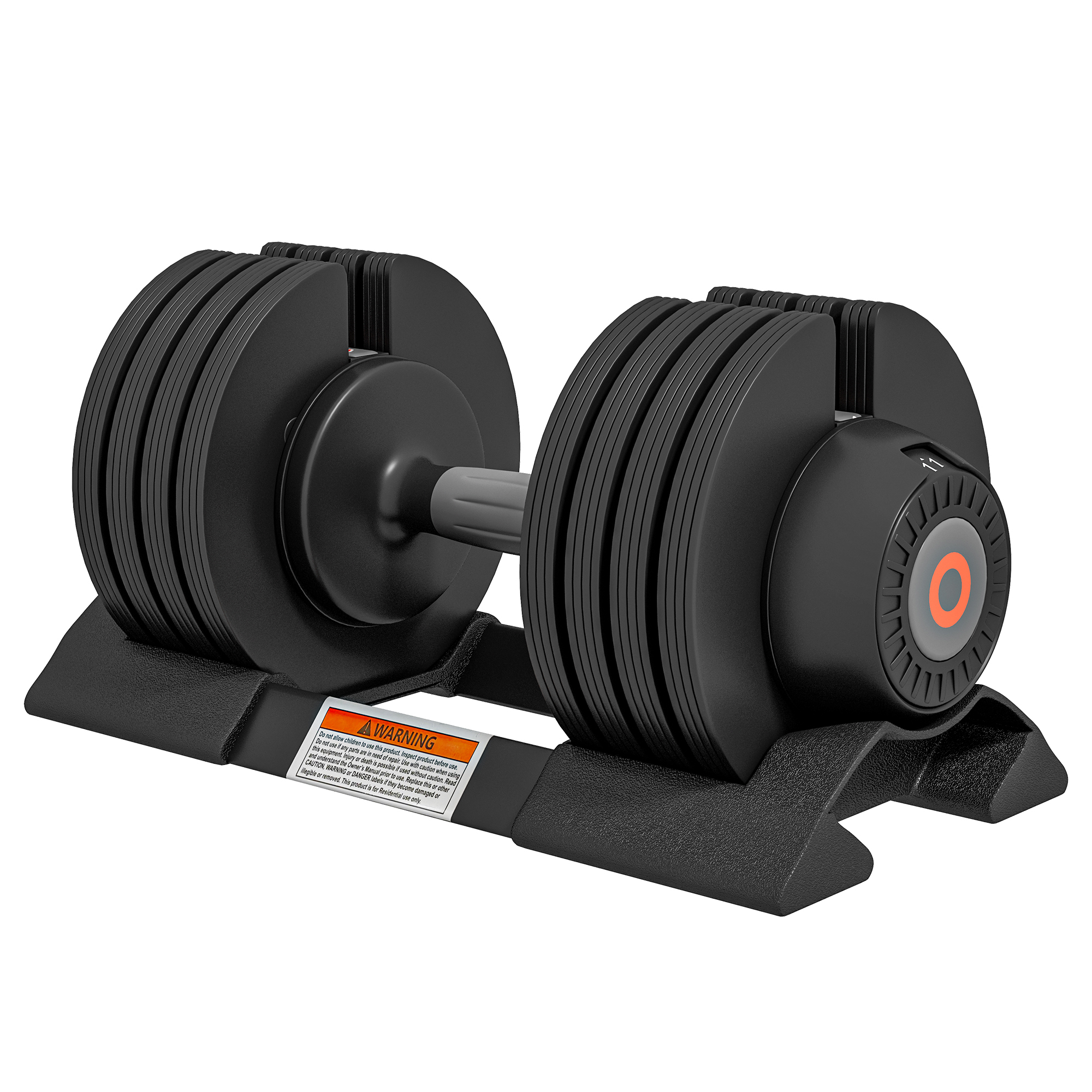 SPORTNOW Verstelbare Dumbbell, 6/11/16/20 kg dumbbell met opbergvak en antislip grips, Zwart