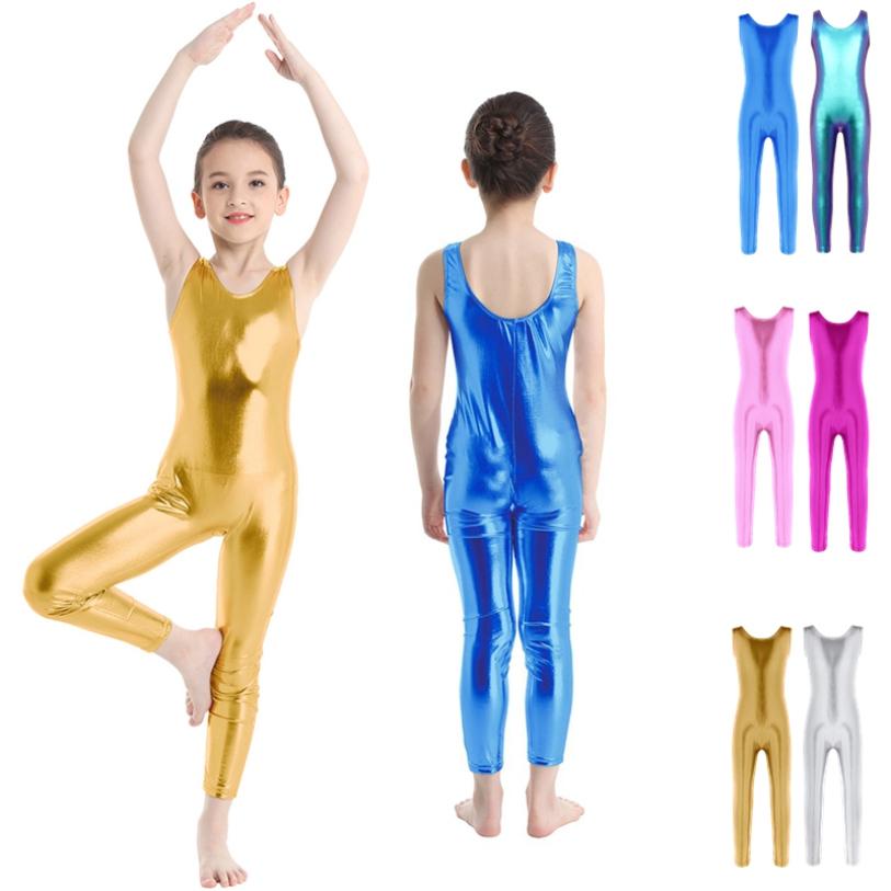 Daenrui Kinderen meisjes danskleding tank unitard bodysuit gymnastiek maillots ballet training kostuums 11-12 Years zilver