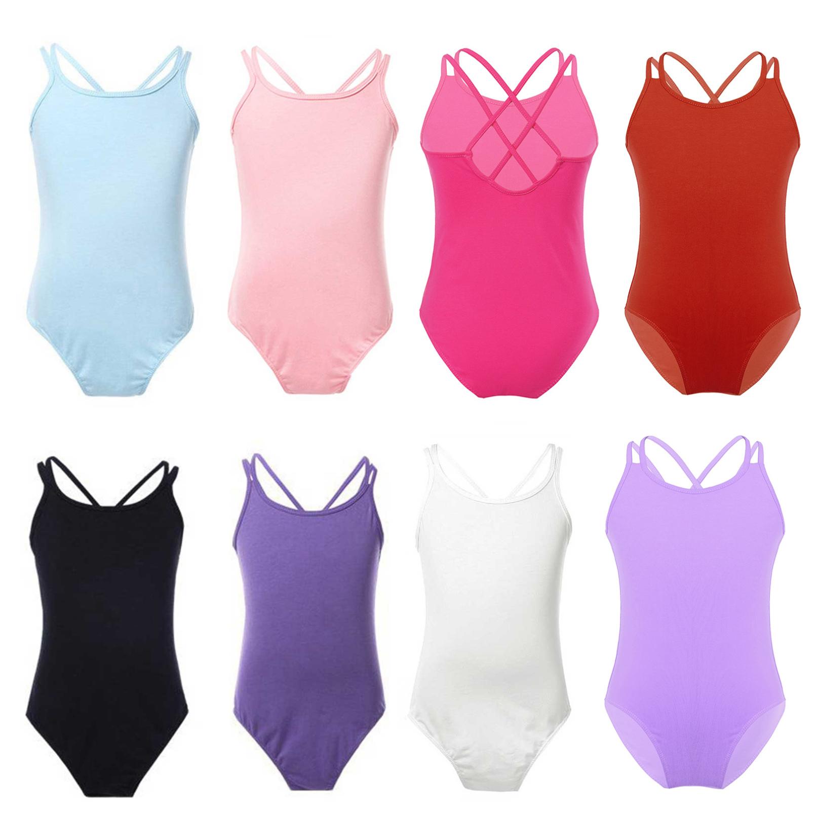 Daenrui Kinderen meisjes gymnastiek spaghetti bandje kriskras terug ballet dans turnpakje jumpsuit 3-4 Years lavendel