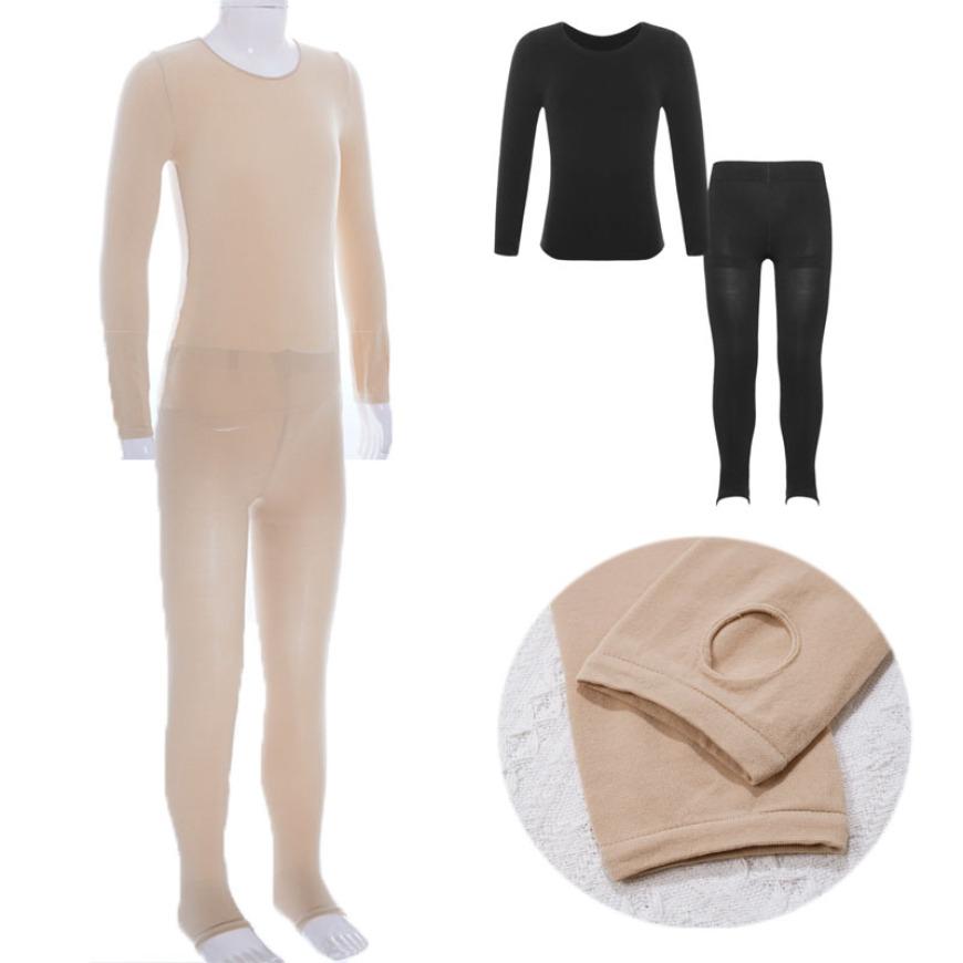 IEFiEL Kinderen Meisjes Tweedelig Ballet Dans Trainingskostuum Thermisch ondergoed Pak Rekbaar Top met ronde hals en lange mouwen met leggings 10-12 Years