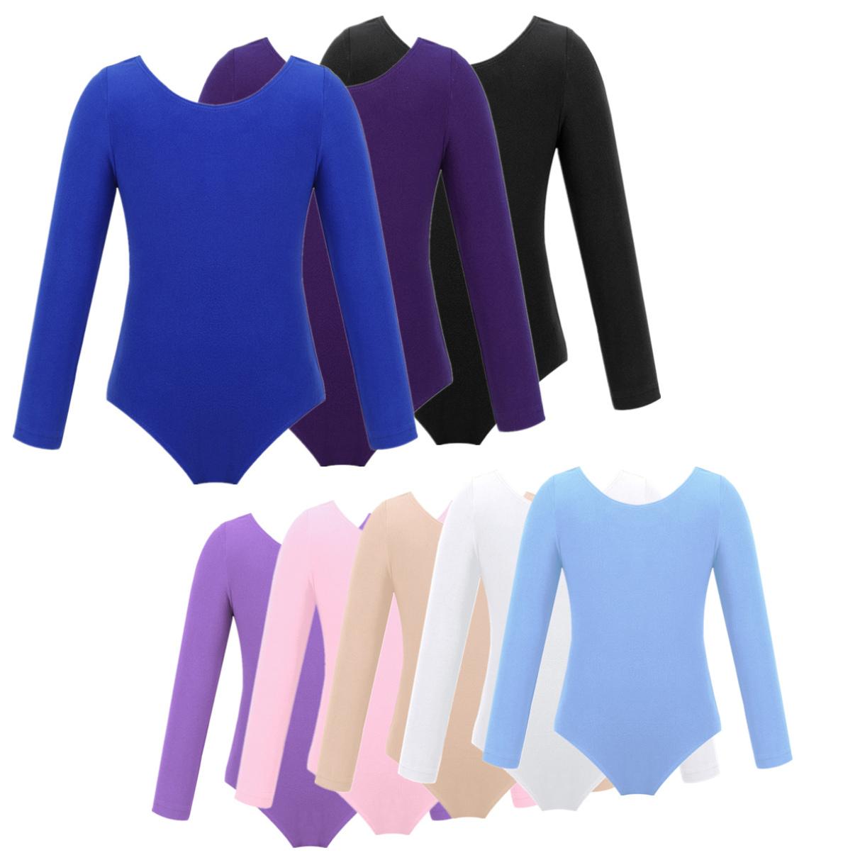 Tiaobug Meisjes Peuter Lange Mouw Turnpakje Gymnastiek Ballet Turnpakje Jumpsuit Danskostuums 5-6 Years abrikoos