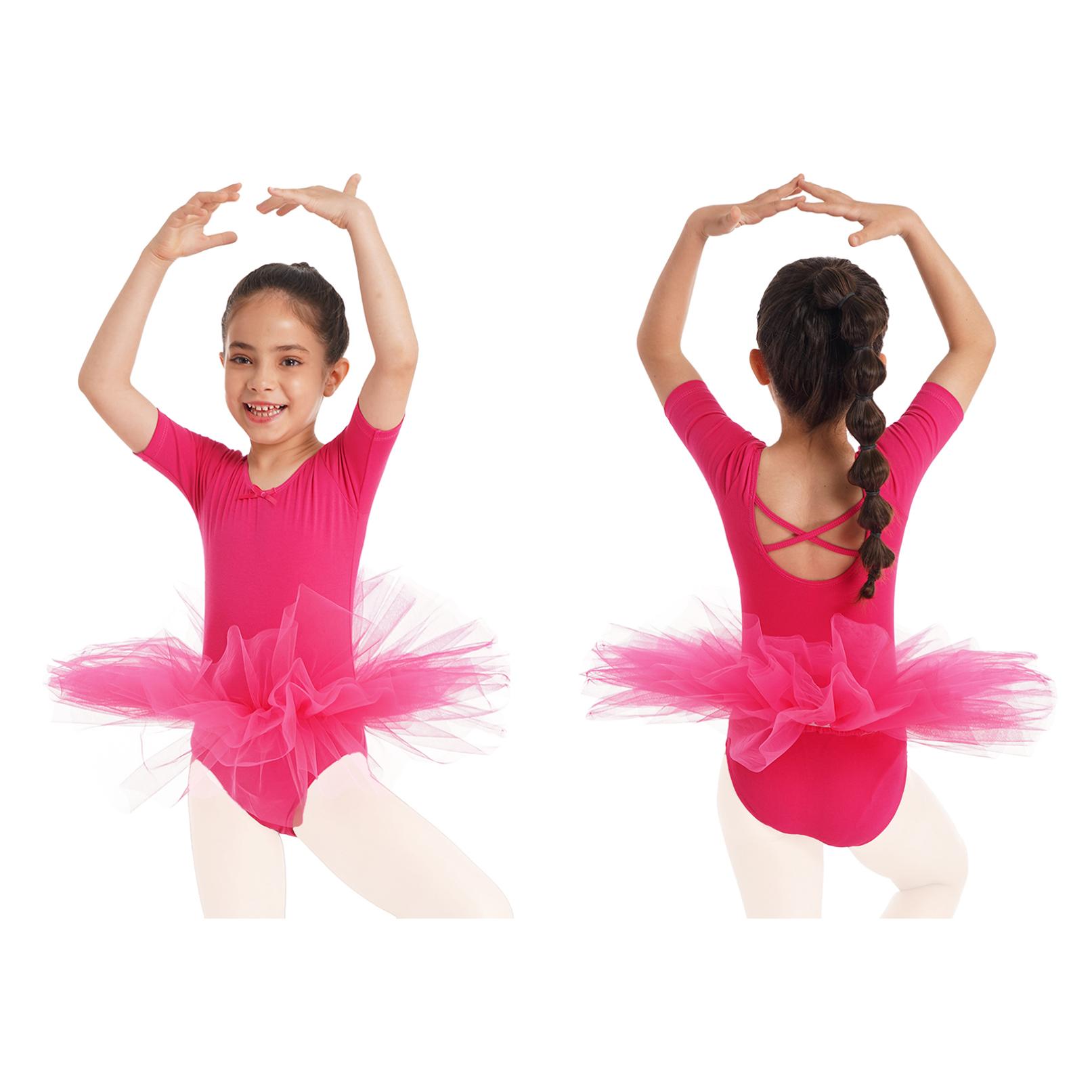 Manyakai Balletjurk Kinderen Katoen Dans Ballet Tutu Jurk Turnpakje Meisje Gymnastiek Danskleding Ballerinakostuums 8-10 Years wit