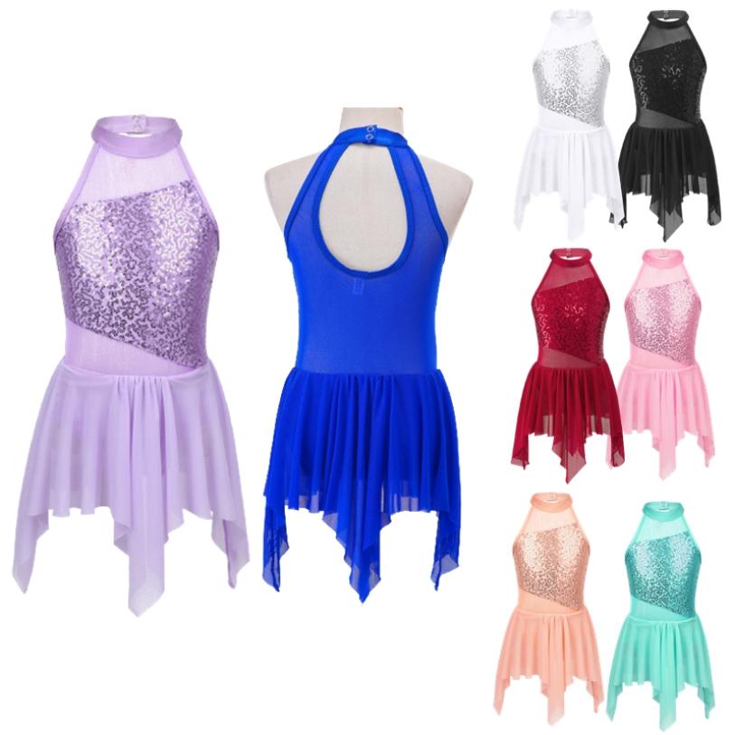 Daenrui Kunstschaatsjurk voor kinderen Schaatsen Competitiekleding Meisjes Balletdansjurken 7-8 Years turquoise