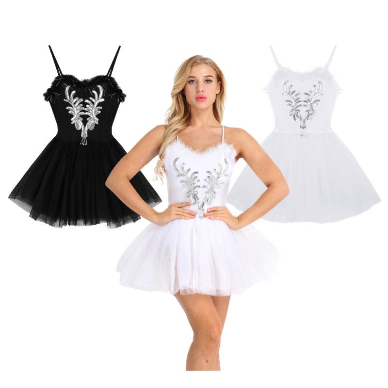 IEFiEL Zwanenmeer Kostuum Ballet Tutu Rok voor Meisje Dans Kostuum Podium Professionele Ballet Tutu Jurk M zwart