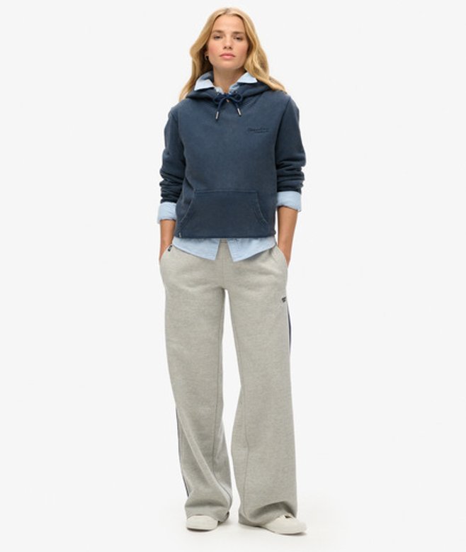 Superdry Essential Joggingbroek met Rechte Pijpen en Logo Grijs