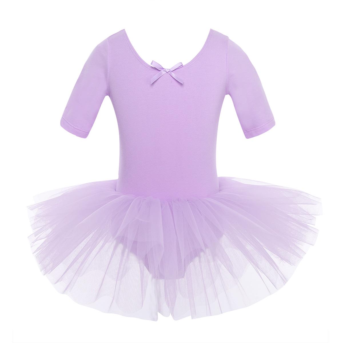 IEFiEL Kids Meisjes Party Tule Ballet Dans Slijtage Gymnastiek Turnpakje Dansen Tutu Jurk Ballerina Kostuum 8-10 Years paars