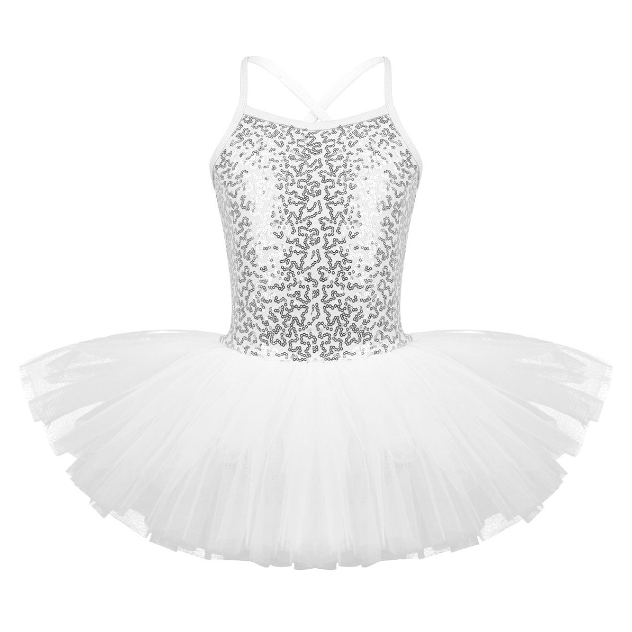 IEFiEL Kinderen Meisjes Lovertjes Hemdje Ballet Tutu Jurk Rok Turnpakje Ballerina Glinsterende Danskostuums 9-10 Years