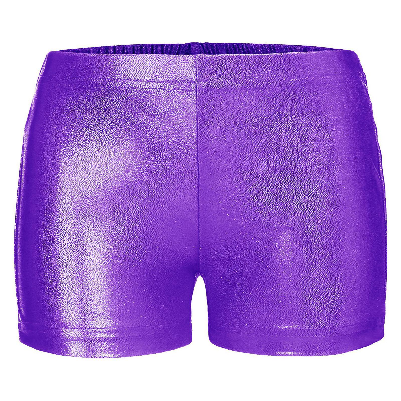 RUNQHUI Meisjes Gymnastiek Ballet Dans Shorts Effen Kleur Korte Broek voor Kinderen 13-14 Years paars