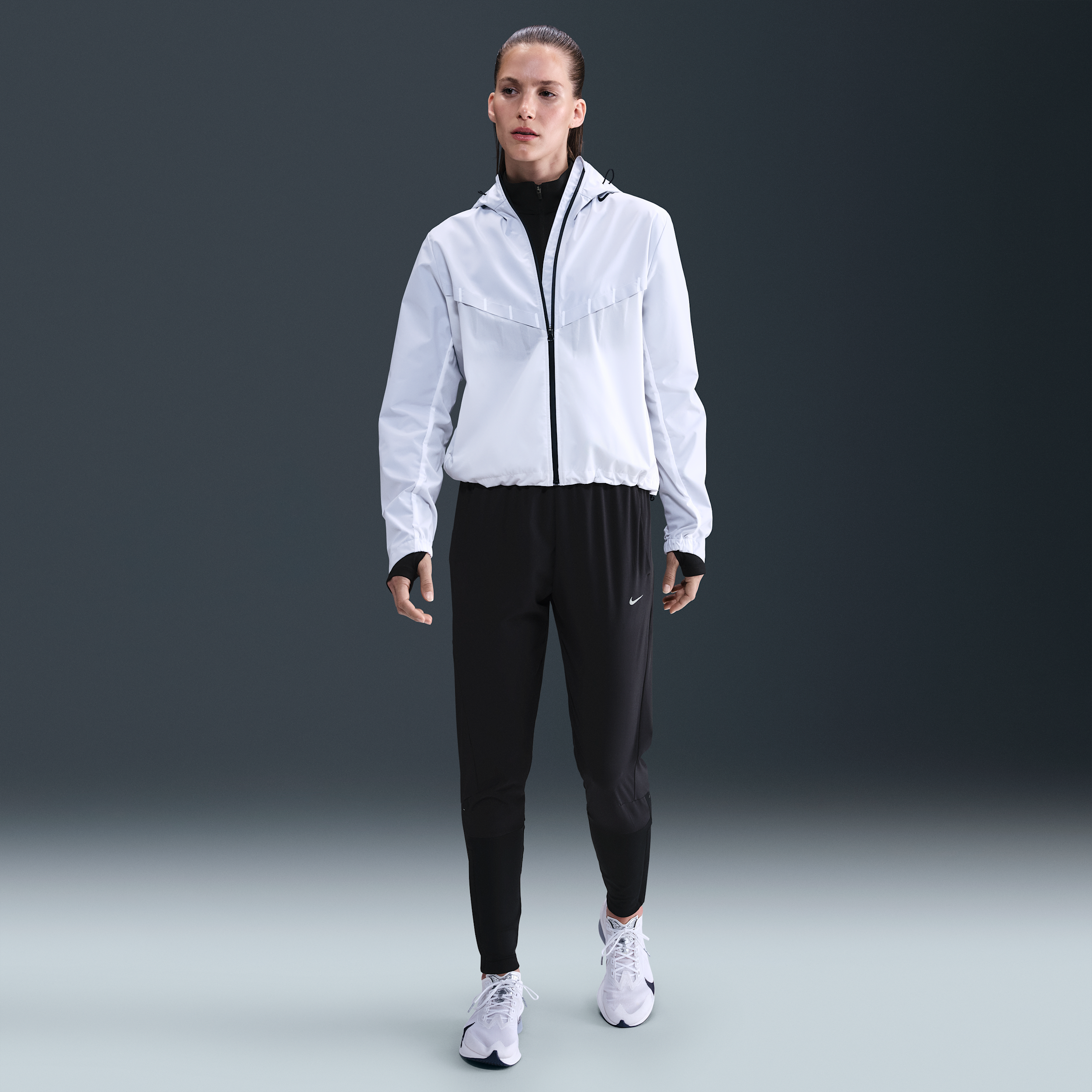 Nike Swift Dri-FIT hardloopbroek met halfhoge taille voor dames - Zwart