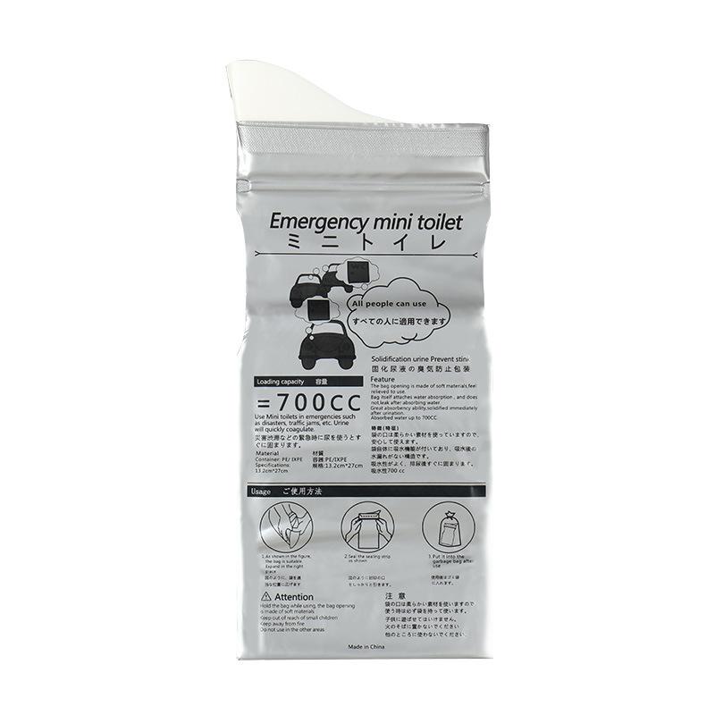 Edith 1/5 stuks Outdoor nood urine zakken 700 ml Easy Take Piss zakken Travel Mini 1pcs grijs