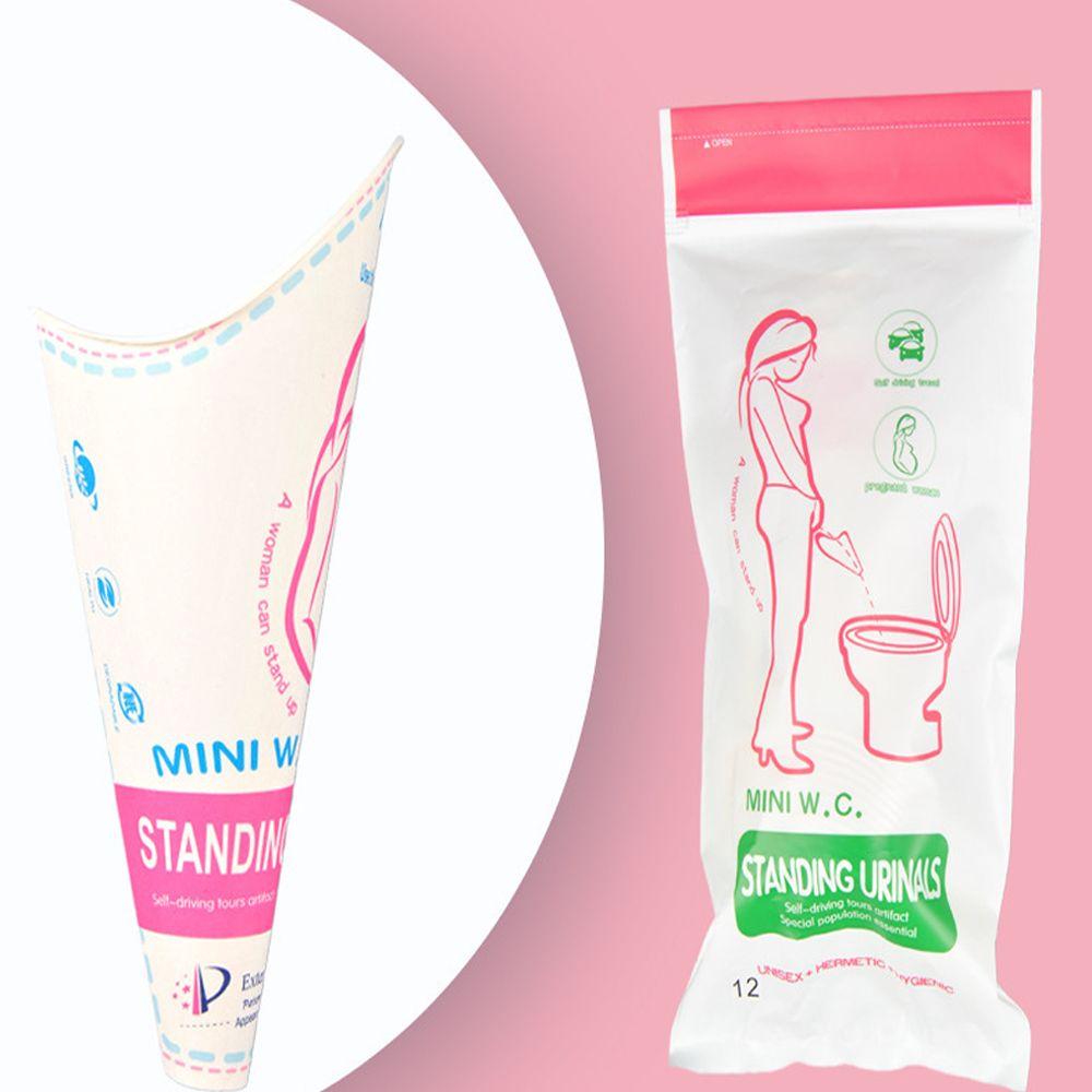 Lulin880 12/20 stuks wegwerpbare draagbare plaspapierbekers staande vrouwen urinoirtrechter vrouwelijk urineerapparaat 12pcs 1Bag