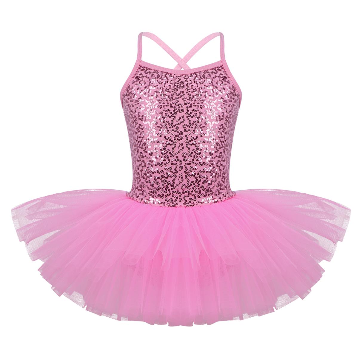 HULIJA Balletjurk voor kinderen meisjes Lovertjes Tutu Ballet Dans Turnpakje Jurk Mouwloos Hemdje Dansjurk 3-4 Years
