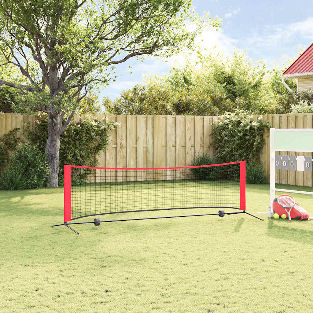 vidaXL Tennisnet Zwart en rood 301 x 90.5 x 87 cm Polyester