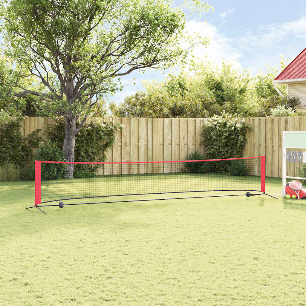 vidaXL Tennisnet Zwart en rood 494.5 x 90 x 87 cm Polyester
