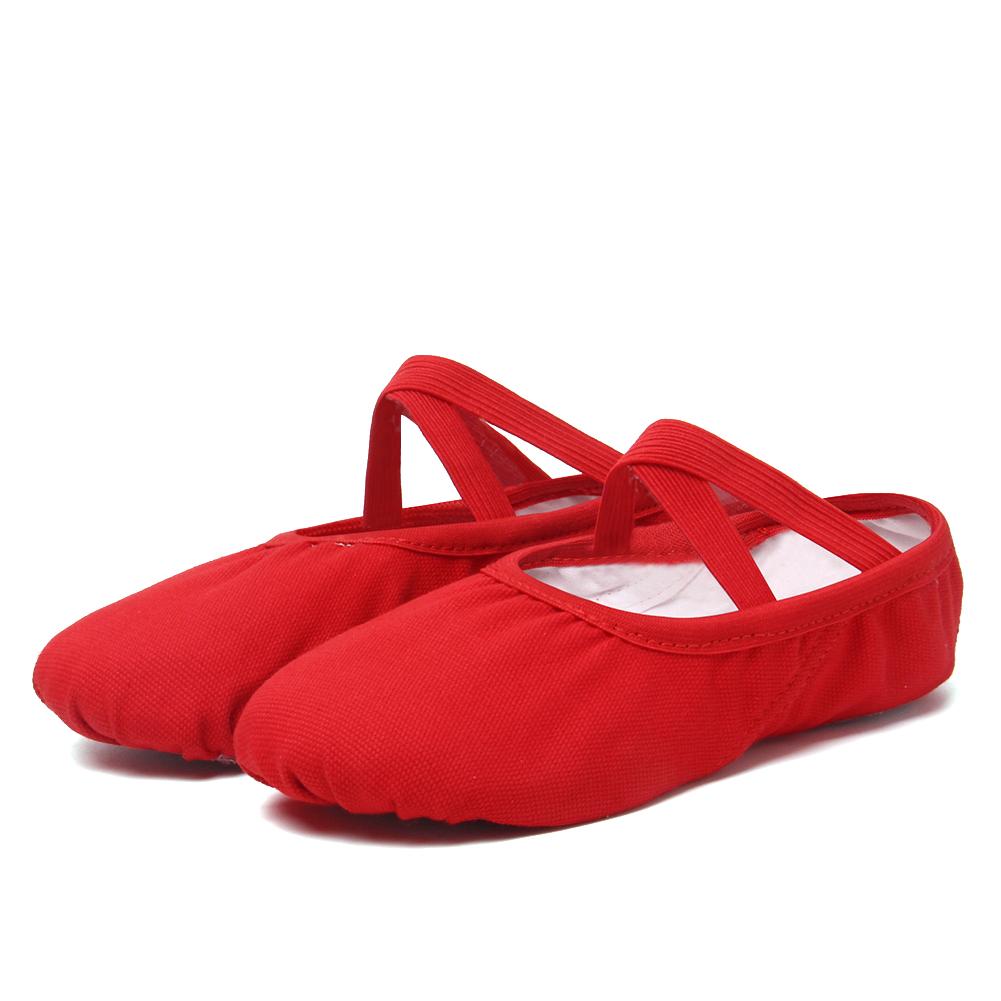Yashion Dance Shoes Meisjes Ballet Schoenen Canvas Zachte Zool Ballet Dans Slippers Kinderen Praktijk Ballerina Schoenen Vrouw Dansschoenen 40 rood