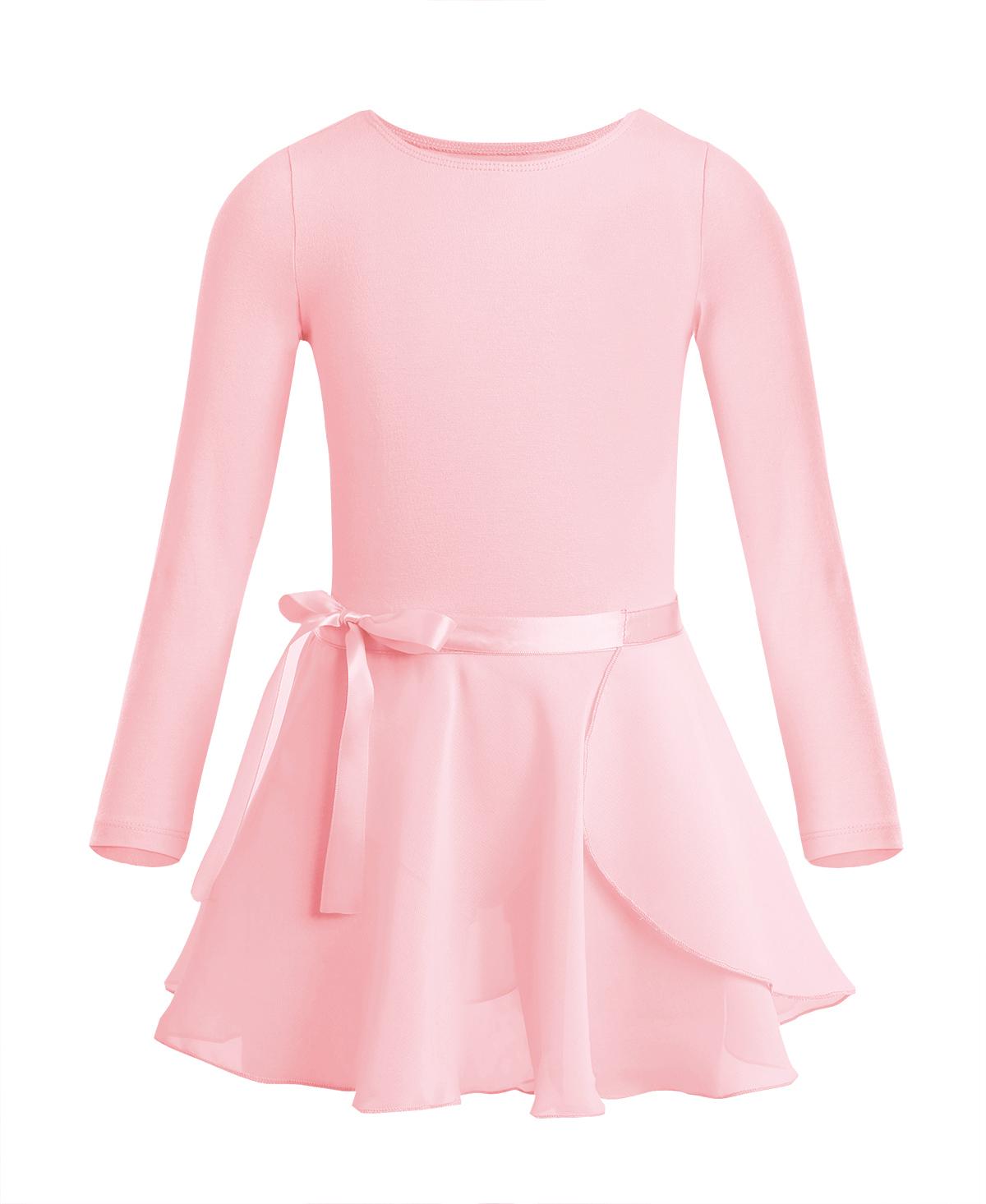 Linjinx Meisjes Ballet Tutu Body Dansles Kostuums Gymnastiek Turnpakje met Gebonden Rok Set Stage Dance Class Outfits 3-4 Years roze parelkleur