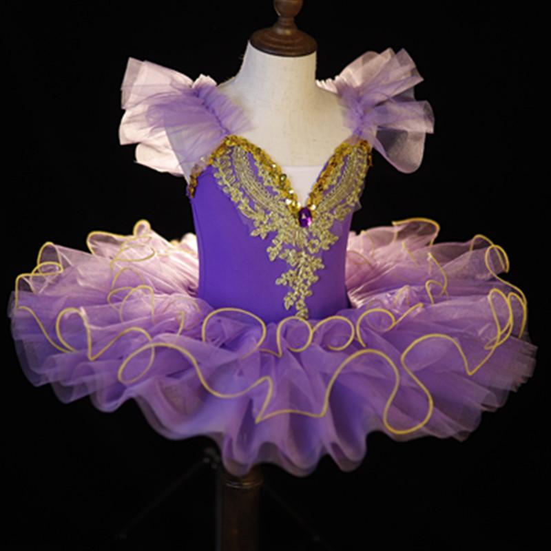 LAOHU Kinderen Peuter Ballet Tutu Dansjurk Kinderen Zwanenmeer Kostuums Ballroom Ballet Outfits Meisjes 170cm paars