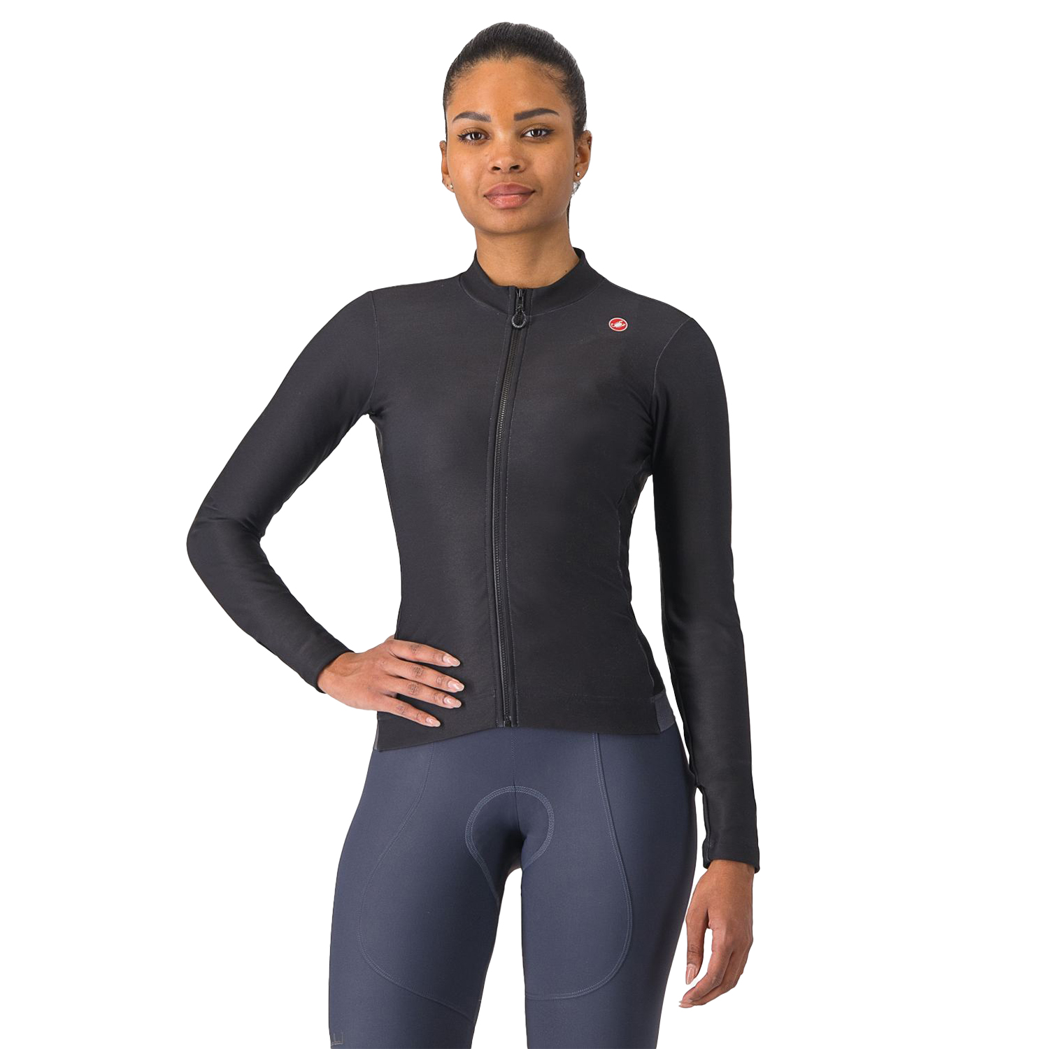 Castelli Espresso thermal fietsshirt lange mouw light black dames