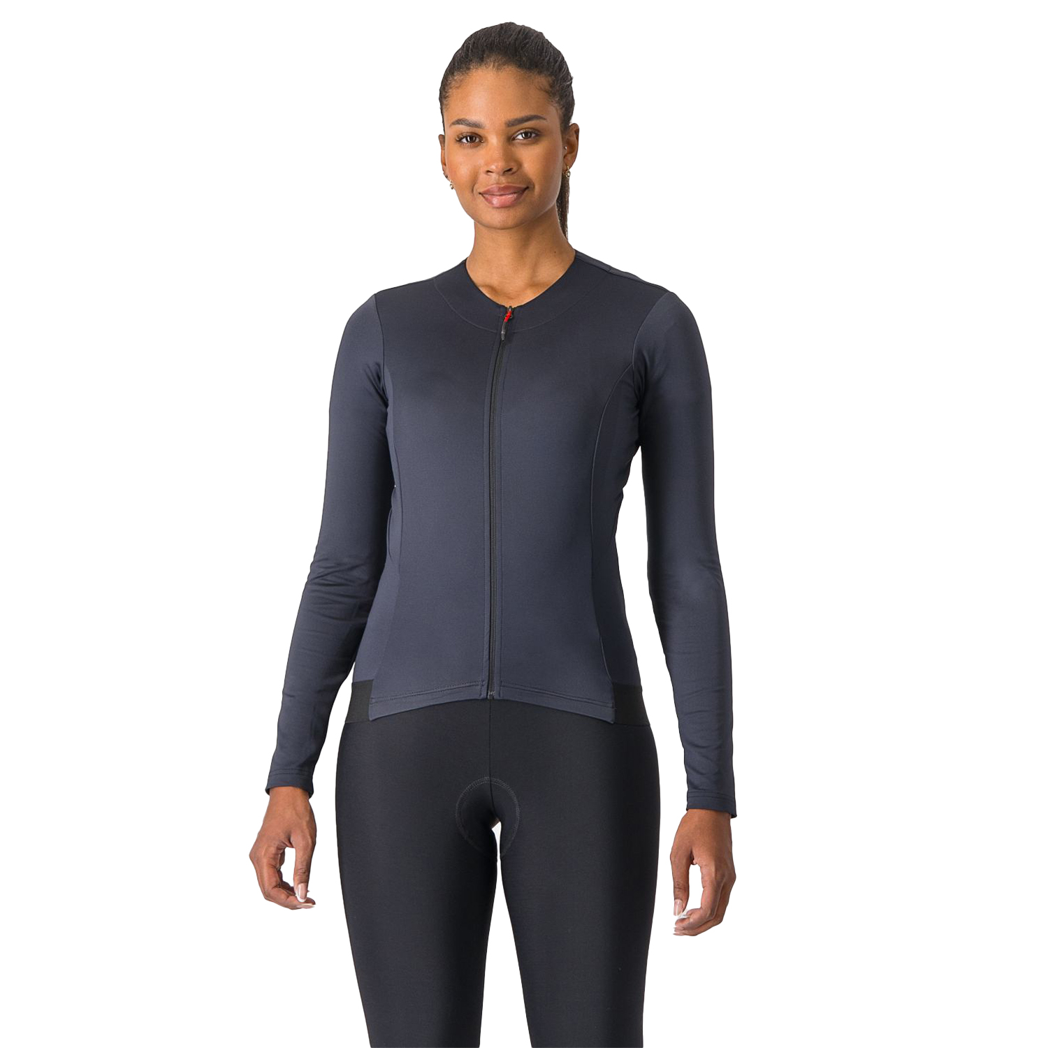 Castelli Fly Jersey lange mouw light black dames