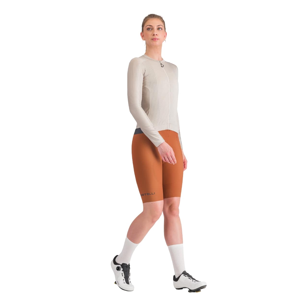 Castelli Espresso fietsshirt lange mouw grijs dames