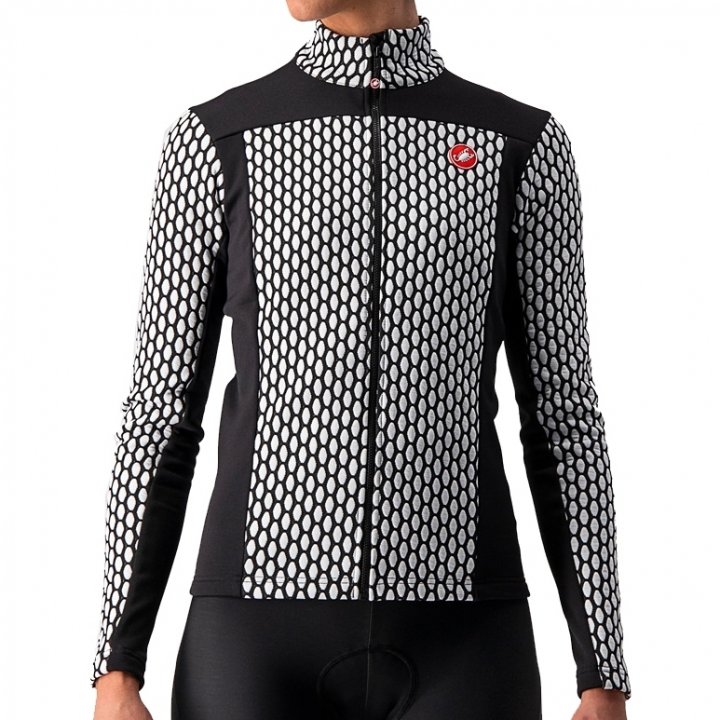 Castelli Sfida 2 fietsshirt lange mouw zwart/wit dames