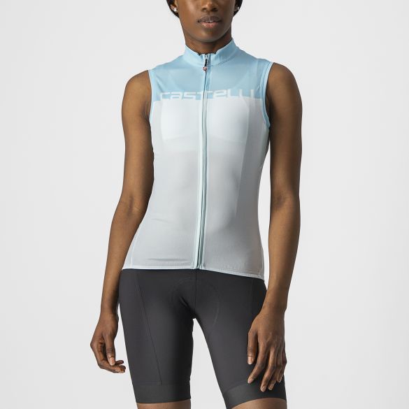 Castelli Velocissima mouwloos fietsshirt lichtblauw dames
