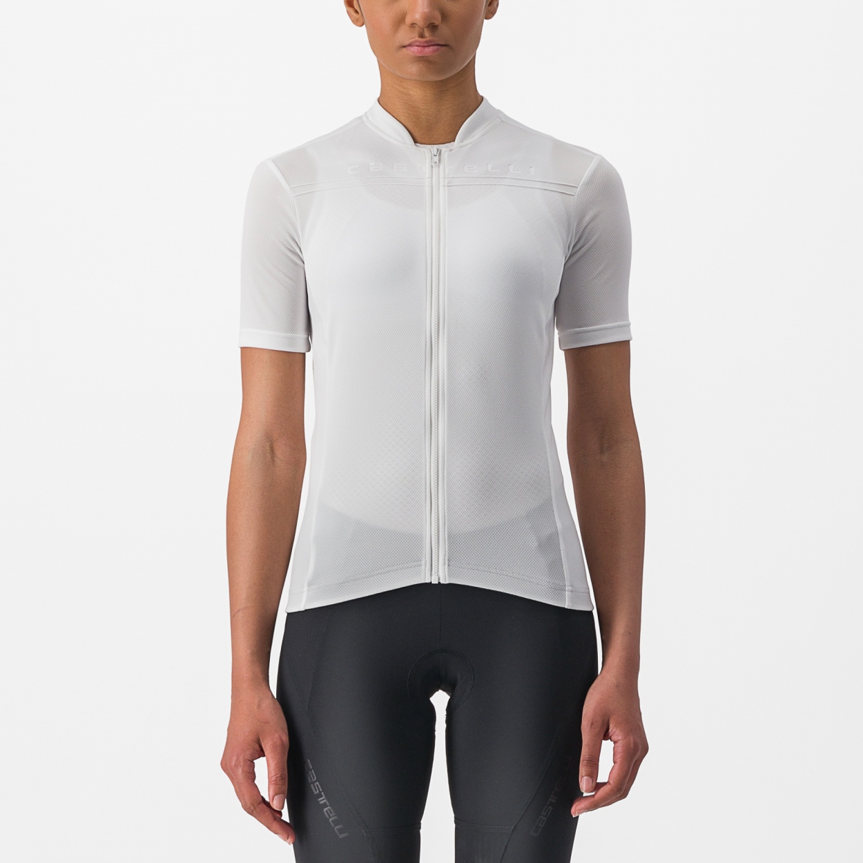 Castelli Anima 4 fietsshirt korte mouw wit dames