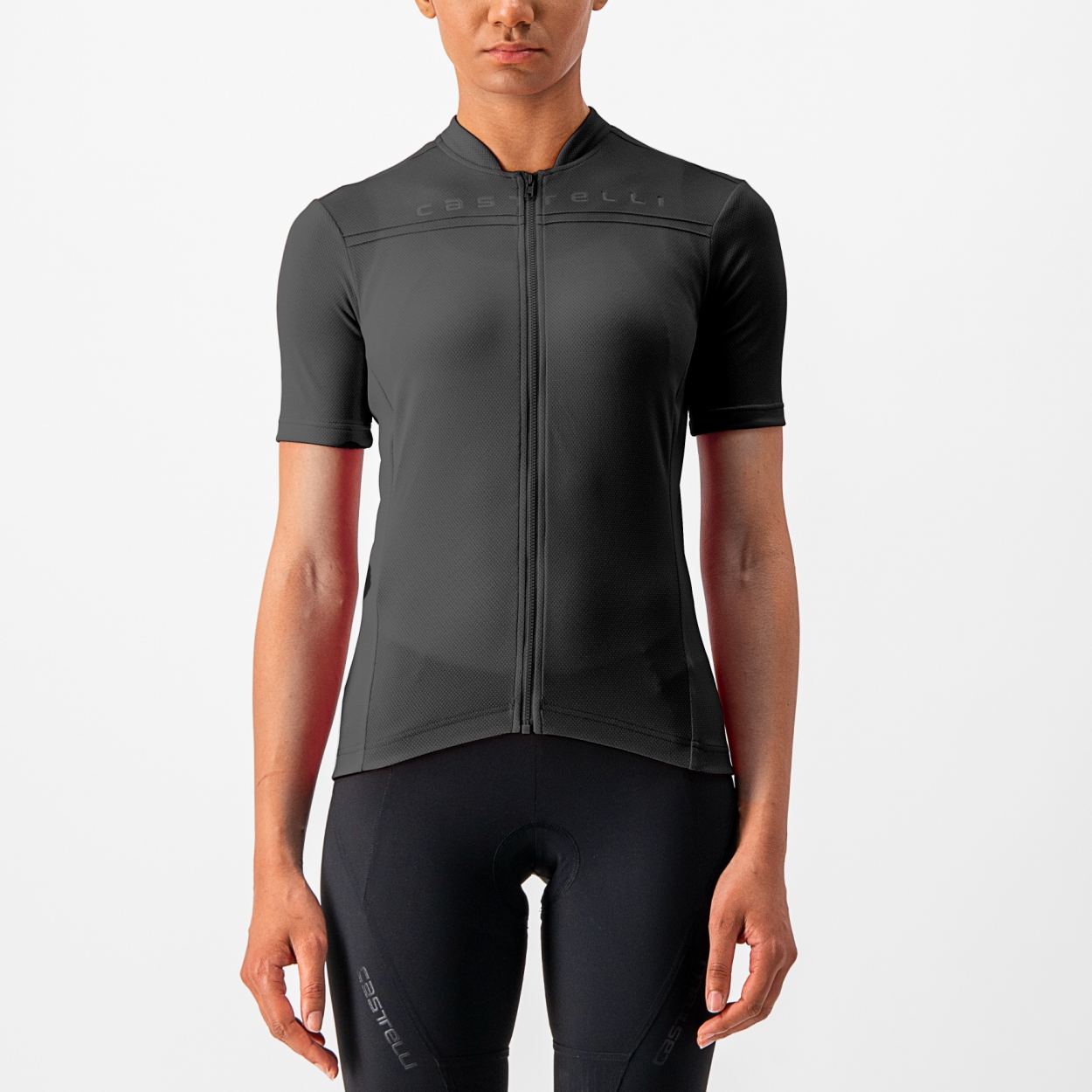 Castelli Anima 4 fietsshirt korte mouw zwart dames