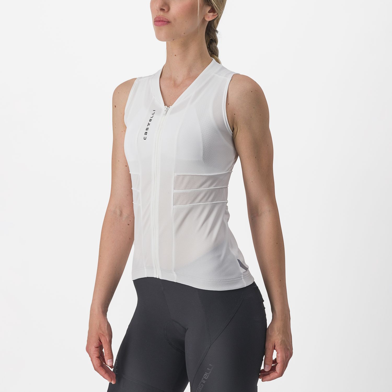 Castelli Anima 4 mouwloos fietsshirt wit dames